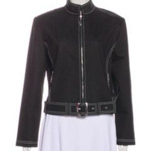 ST. JOHN Zip-Up Lightweight Black Jacket